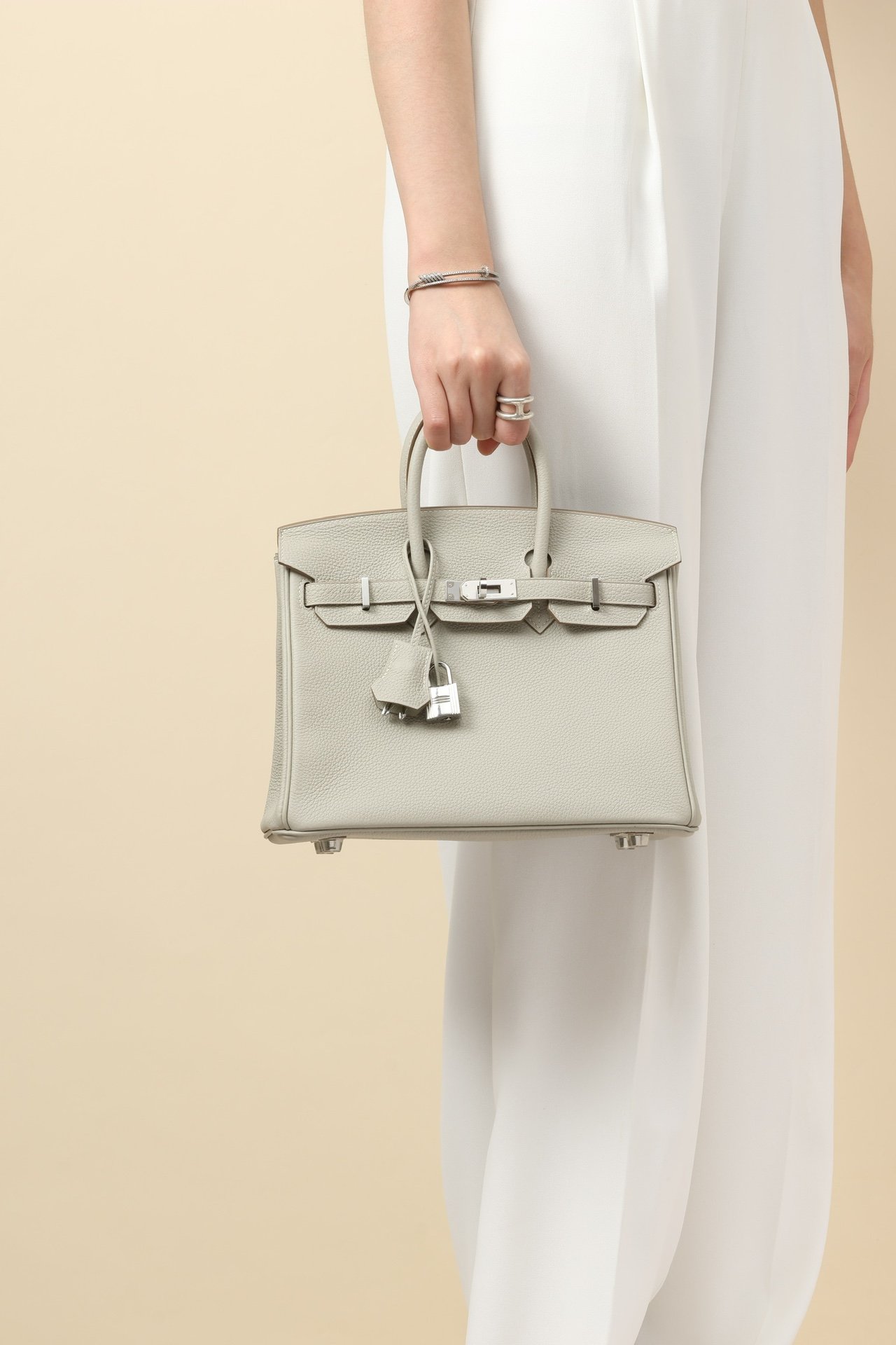 Birkin 25鉑金包 80珍珠灰 銀扣 Togo皮 5 IMG 9761