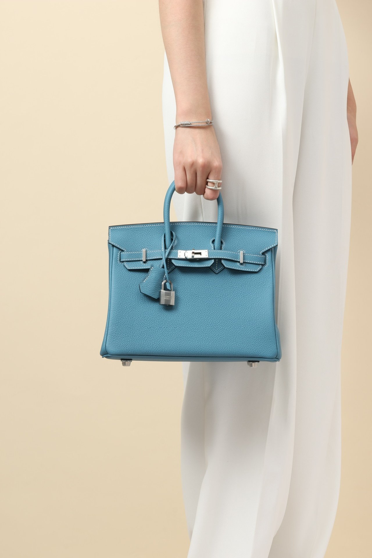 Birkin 25鉑金包 CK75牛仔藍 銀扣 togo皮 5 IMG 9779