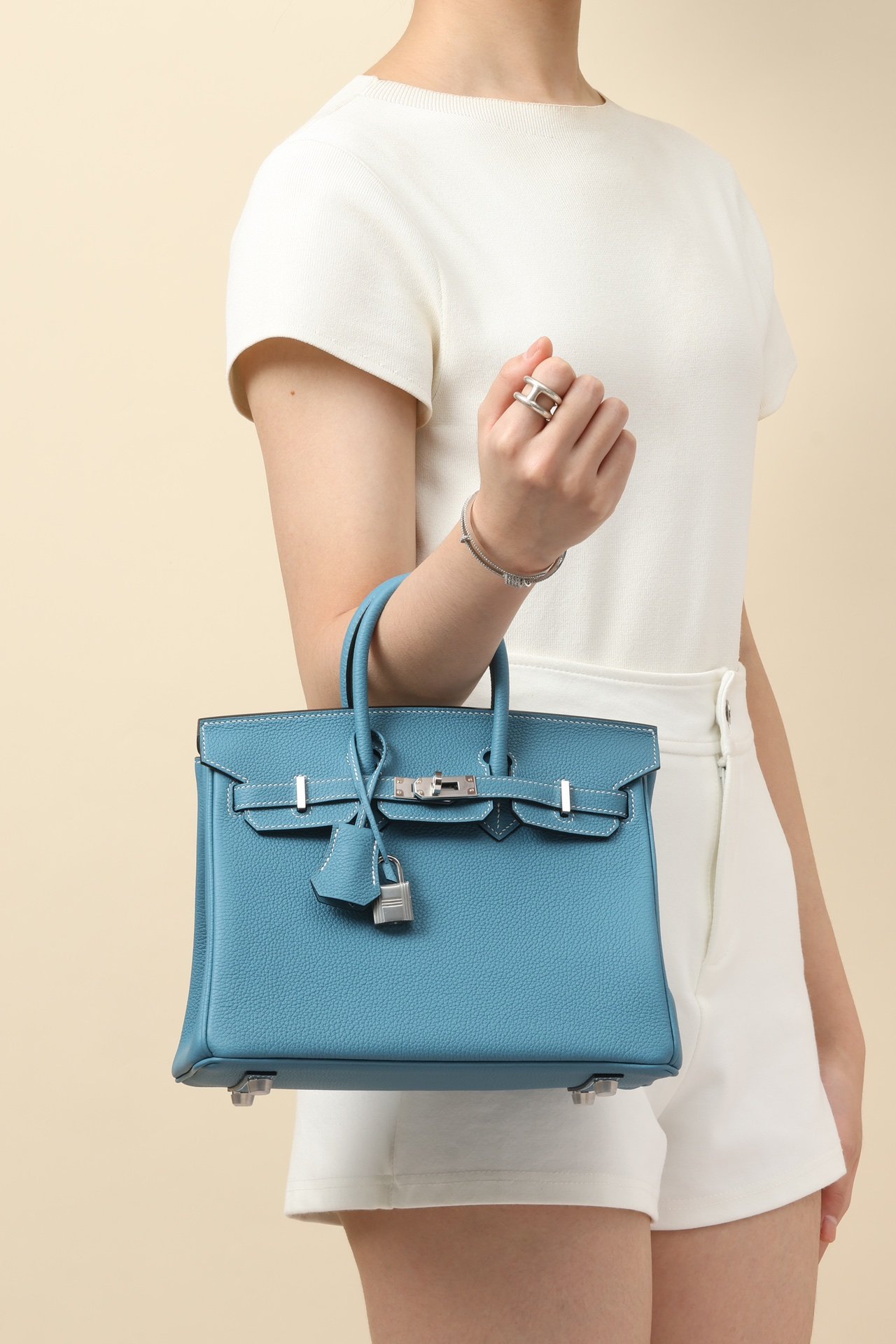 Birkin 25鉑金包 CK75牛仔藍 銀扣 togo皮 6 IMG 9780