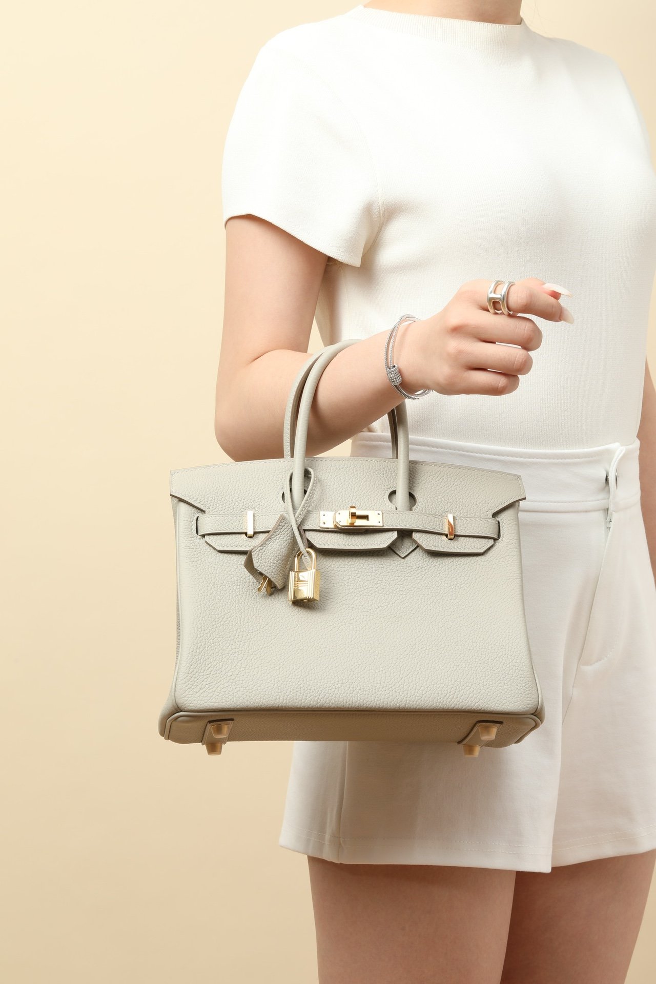 Birkin 25鉑金包 80珍珠灰 金扣 togo皮 6 IMG 9834