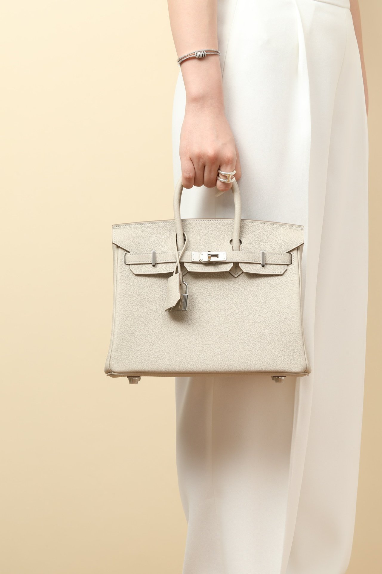 Birkin 25鉑金包 8L冰川白 銀扣 Togo皮 5 IMG 9878