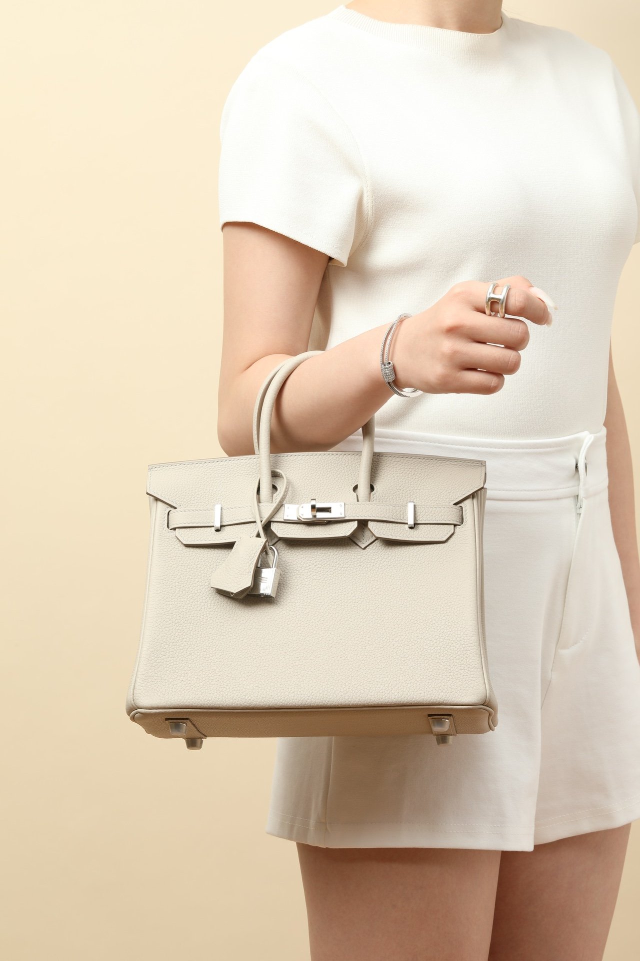 Birkin 25鉑金包 8L冰川白 銀扣 Togo皮 6 IMG 9879