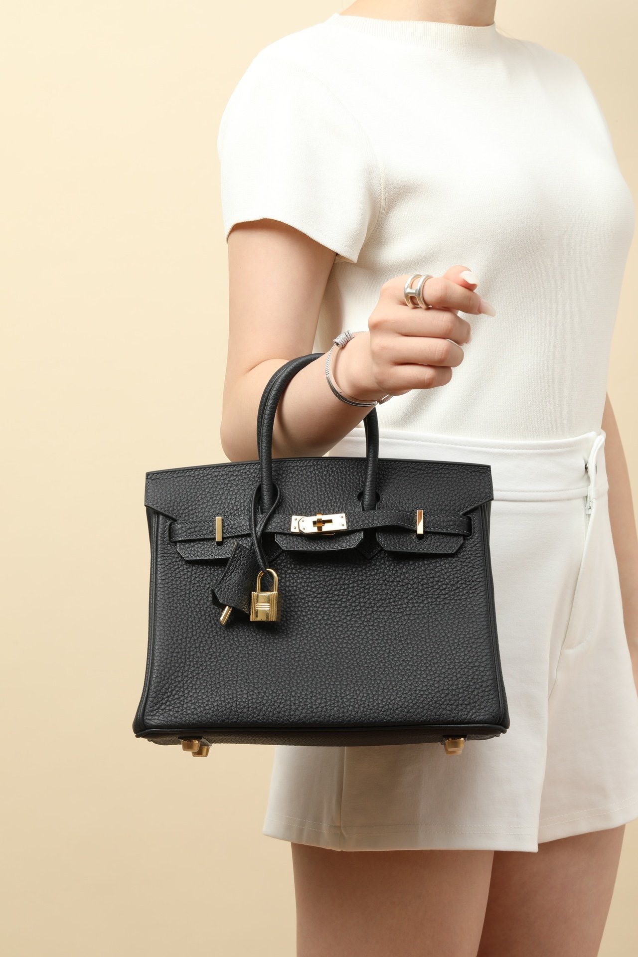 Birkin 25鉑金包 3Y黑呢色 金扣 Togo皮 6 IMG 9951