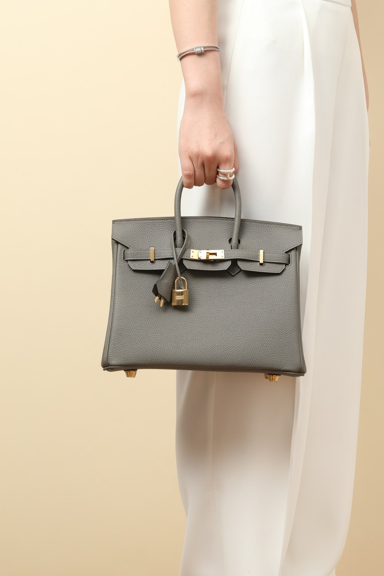 Birkin 25鉑金包 0L積雨云灰 金扣 Togo皮 5 IMG 9968