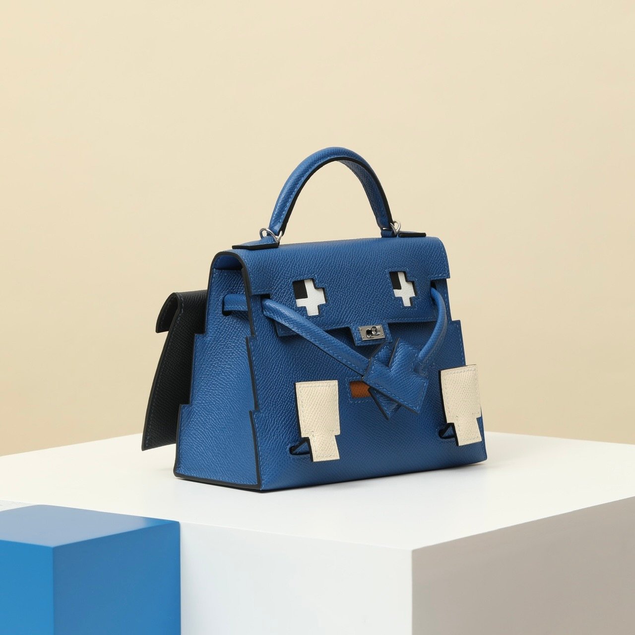 vva純手工定制奢品正品級原單定制開模愛馬仕HARMAS KELLY DOLL凱莉馬賽克迷你皇家藍可愛娃娃包詳情圖 vva純手工定制奢品正品級原單定制開模愛馬仕HARMAS KELLY DOLL凱莉馬賽克迷你皇家藍可愛娃娃包
